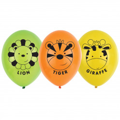 Pack 6 balões Latex 11 Animais da Selva