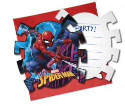 Pack 6 convites Spiderman Team Up