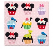 Pack de 20 guardanapos Cupcakes  Mickey Disney