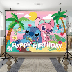 Painel Decorativo Stitch e Angel 100x150cm