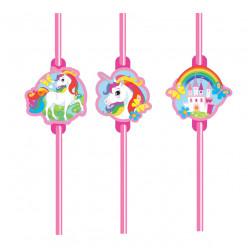 Palhinhas com Unicórnio 8und