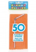 Palhinhas flexíveis cor de laranja