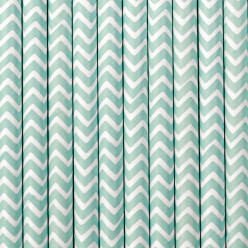 Palhinhas Papel Ziguezague Azul Céu 10 uni