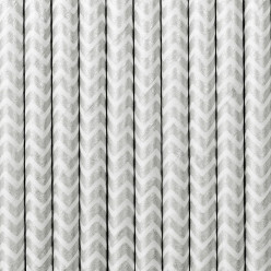 Palhinhas Papel Ziguezague Prateado 10 uni