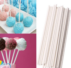 Palito Cake Pops Plástico Branco 25cm