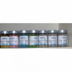 Pérolas Açúcar Prateadas 8mm 80gr