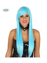 Peruca Adolescente Adulto Azul com franja