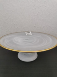 Prato com Pé em Vidro - Alabaster