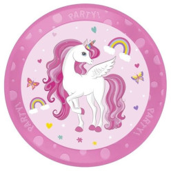 Prato Plástico Unicórnio 21cm