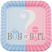 Pratos Baby Shower Boy or Girl? 18Cm – 8 Und