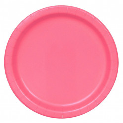Pratos redondos 22cm Rosa Fúchsia 16 unid