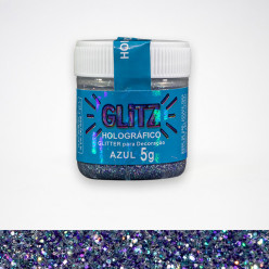 Purpurina Glitz Holográfico Azul Fab 5g
