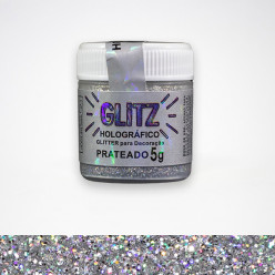 Purpurina Glitz Holográfico Prateado Fab 5g