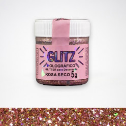 Purpurina Glitz Holográfico Rosa Seco Fab 5g