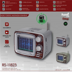 Rádio Vintage Am/Fm Multimédia 14x10cm