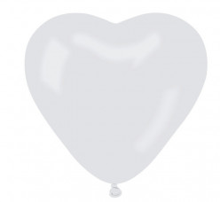 Saco 50 Balões Coração Branco 10'' (25cm)