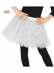 Saia de tule branco com brilho