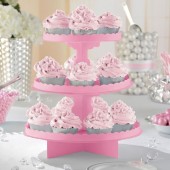 Stand 3 andares Cupcakes 29cm - Rosa