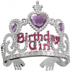 Tiara Birthday Girl Prateada