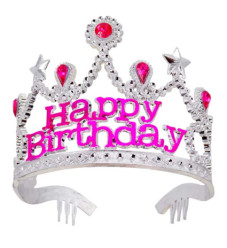 Tiara Happy Birthday Prata