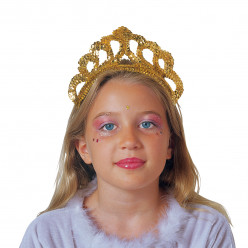 Tiara Lantejoulas Dourada