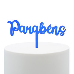 Topper Azul Parabéns