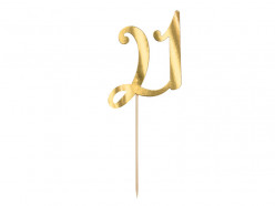 Topper Bolo Número 21 Dourado