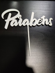 Topper Bolo Parabéns MDF