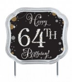 Topper Bolo Personalizável Dourado Happy Birthday