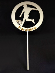 Topper de Bolo Futebol Parabéns