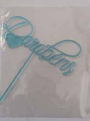 Topper de Bolo Parabéns Azul Coração