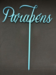 Topper de Bolo Parabéns Azul Elegant
