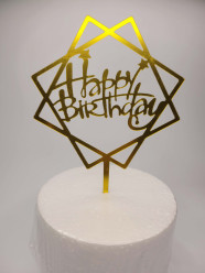 Topper Happy Birthday Dourado - Mod. 11