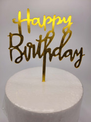 Topper Happy Birthday Dourado - Mod. 13