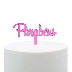 Topper Rosa Parabéns - Pequeno