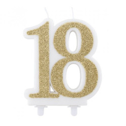 Vela Aniversário 18 anos Dourado Glitter