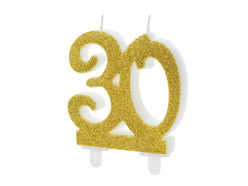 Vela Aniversário Dourado Glitter Nº30