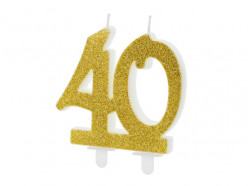 Vela Aniversário Dourado Glitter Nº40