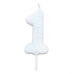 Vela Aniversário Iridescente Glitter Nº 1