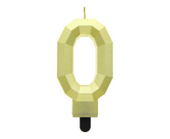 Vela Aniversário Nº0 Diamante Dourada