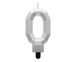 Vela Aniversário Nº0 Diamante Prateada