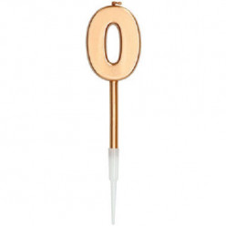 Vela Aniversário Nº0 Metálica Bronze 14cm