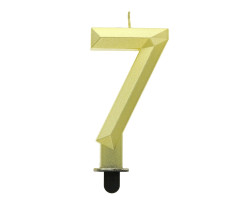 Vela Aniversário Nº7 Diamante Dourada