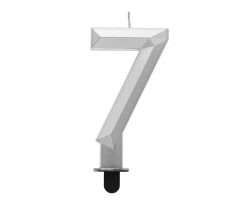 Vela Aniversário Nº7 Diamante Prateada