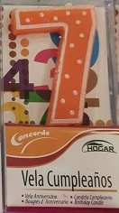 Vela Aniversário Nº7 Laranja Bolinhas