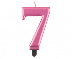 Vela Aniversário Nº7 Rosa Metalizado