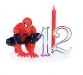 Vela aniversário Spiderman com números