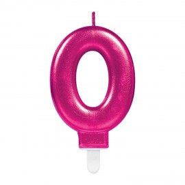 Vela de acabamento metálico Rosa Nº 0