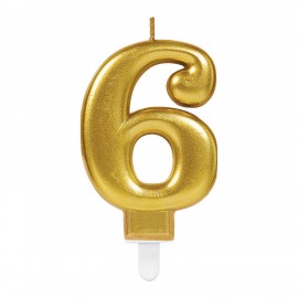Vela Dourado Metálico Nº 6
