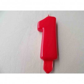 Vela nº 1 Vermelho 9,5cm